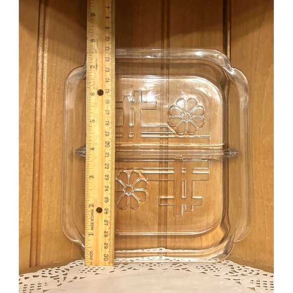 Vintage Toastmaster Clear Glass Divided Dish Serving Tray Daisy Retro 1970s - Picture 2 of 4